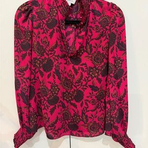 Evereve Smocked Pink Blouse